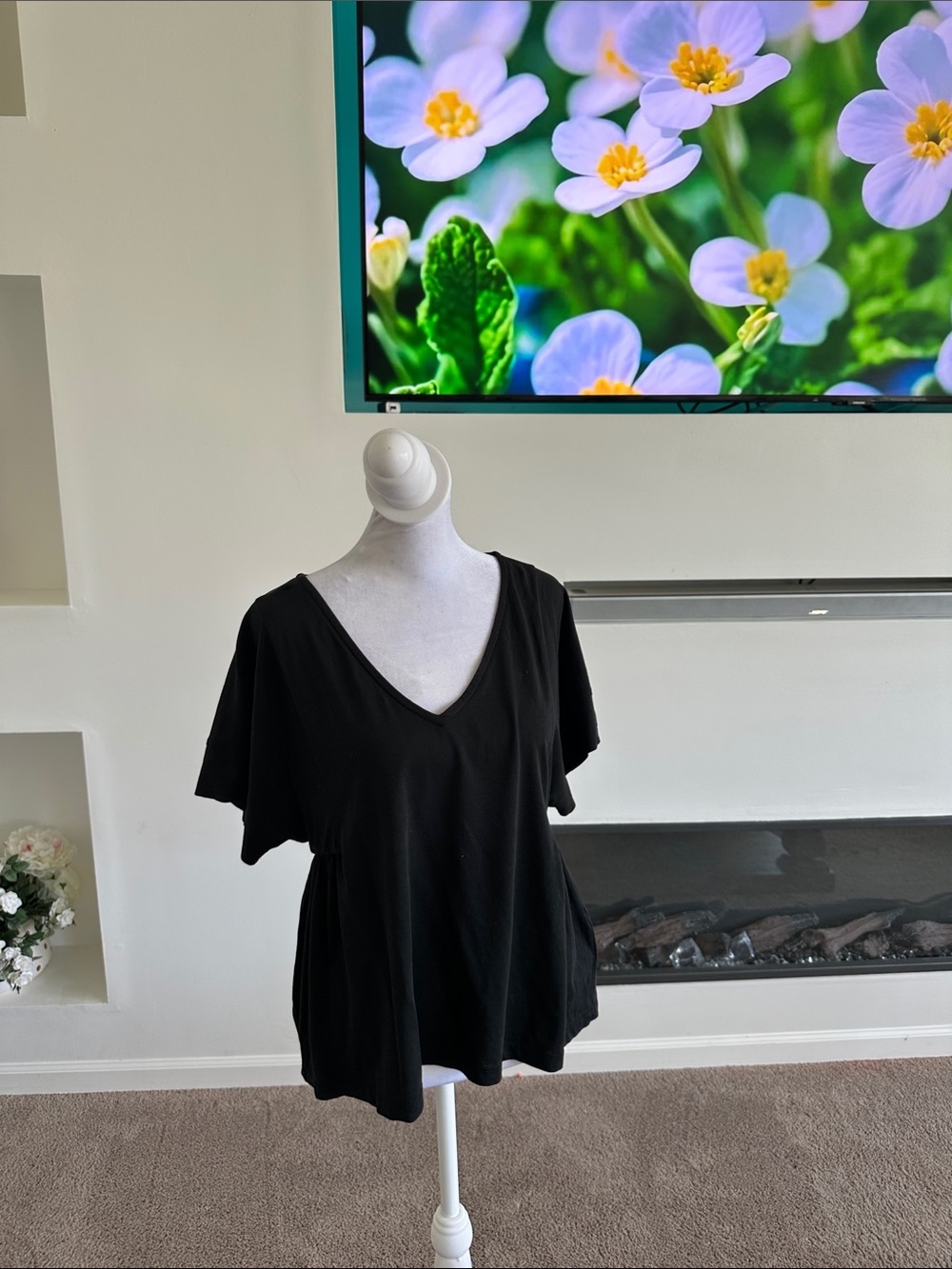 Madewell Black V-Neck Short Sleeve Tee